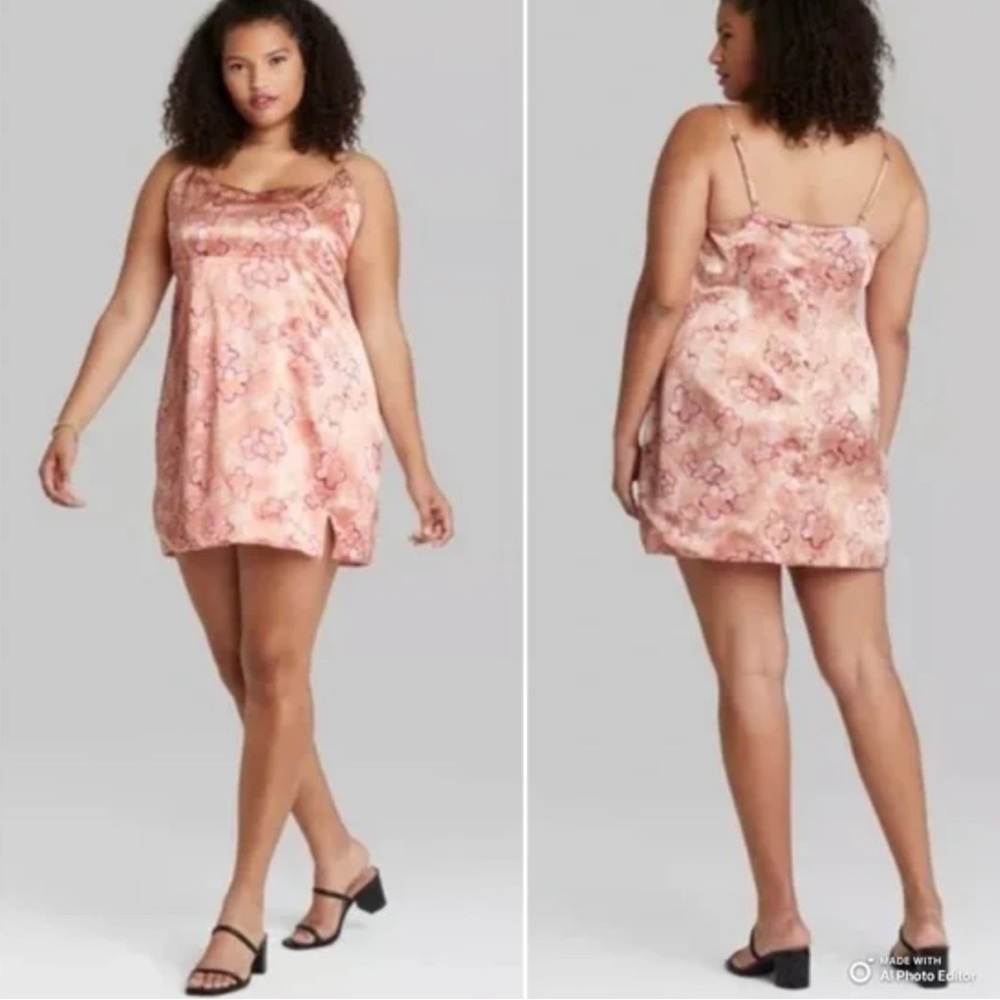 Wild Fable 2X Pink Floral Pattern Dress